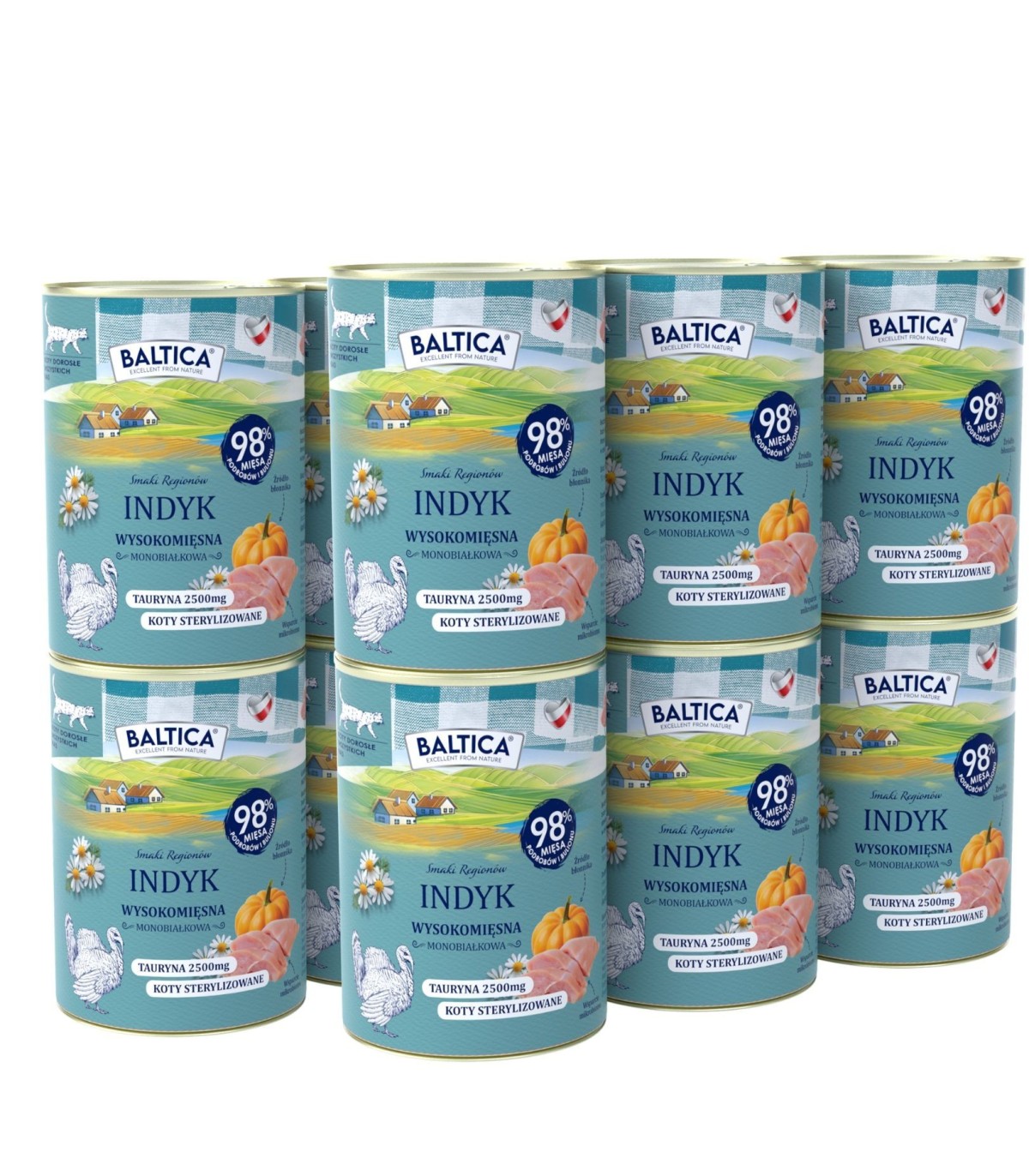 12x Karma mokra mono indyk dla kota 400g - Baltica Smaki Regionów