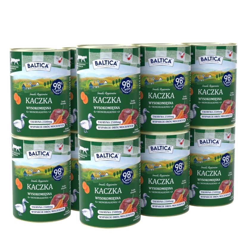 12x Karma mokra mono kaczka dla kota 400g - Baltica Smaki Regionów