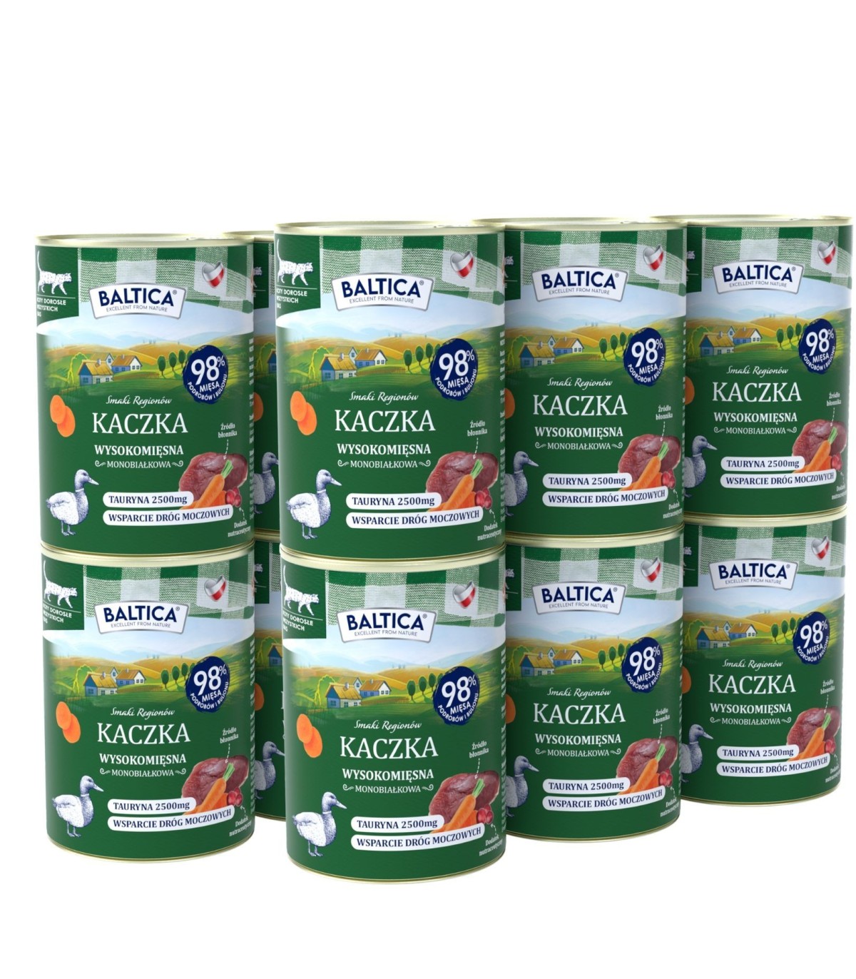 12x Karma mokra mono kaczka dla kota 400g - Baltica Smaki Regionów