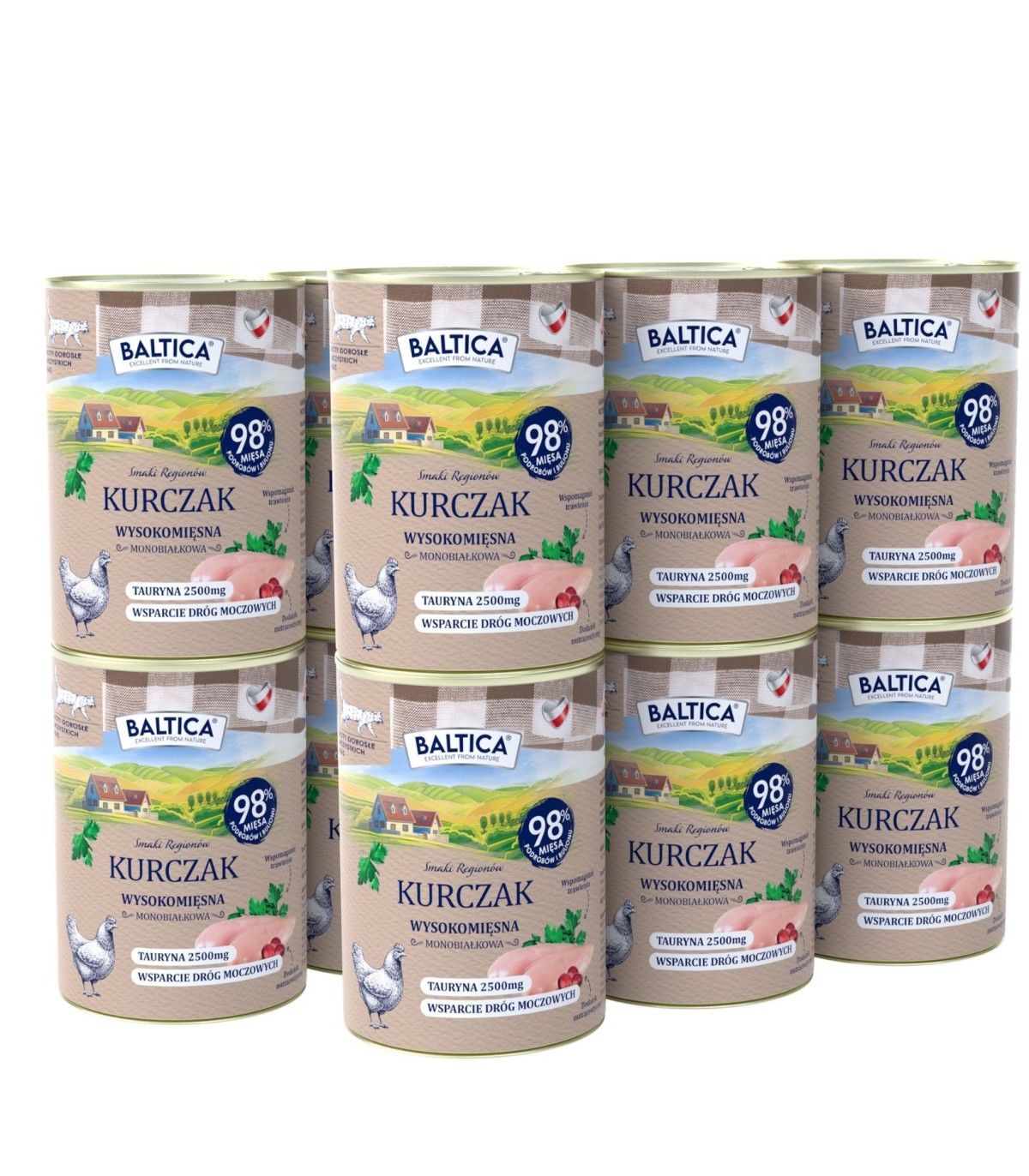12x Karma mokra mono kurczak dla kota 400g - Baltica Smaki Regionów