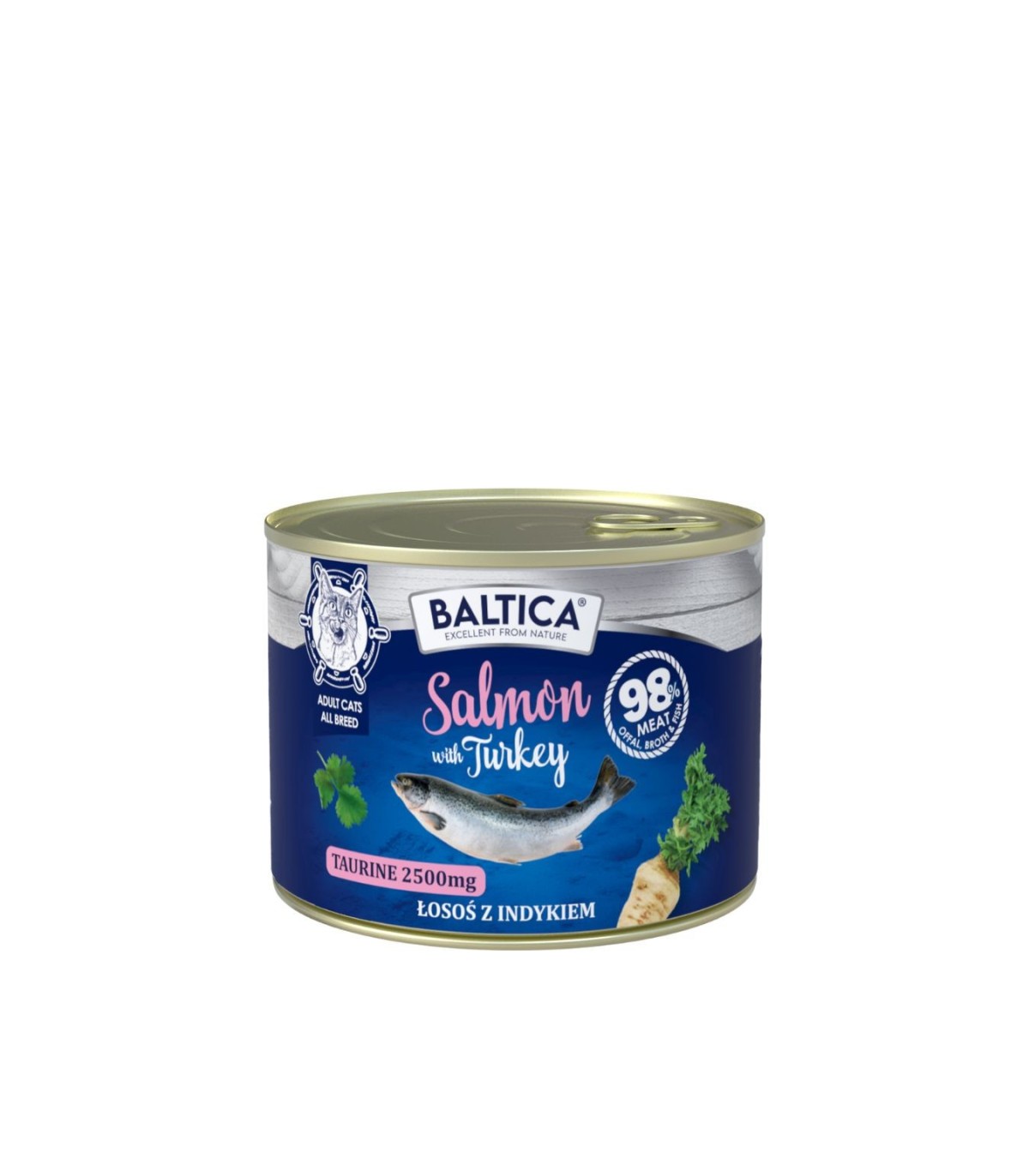 12x Karma mokra łosoś z indykiem dla kota 185g - Baltica Excellent