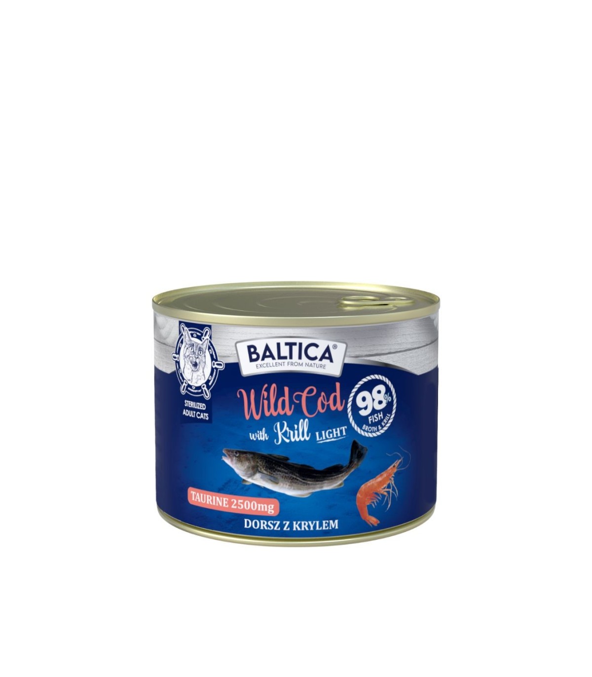 12x Karma mokra dorsz z krylem LIGHT dla kota 185g - Baltica Excellent