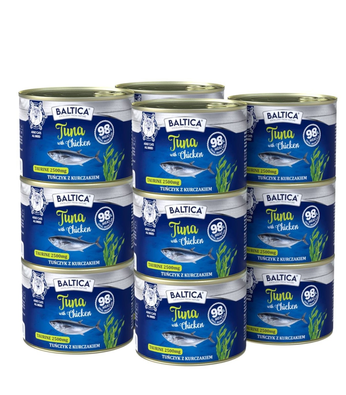 12x Karma mokra Tuńczyk z kurczakiem dla kota 185g - Baltica Excellent