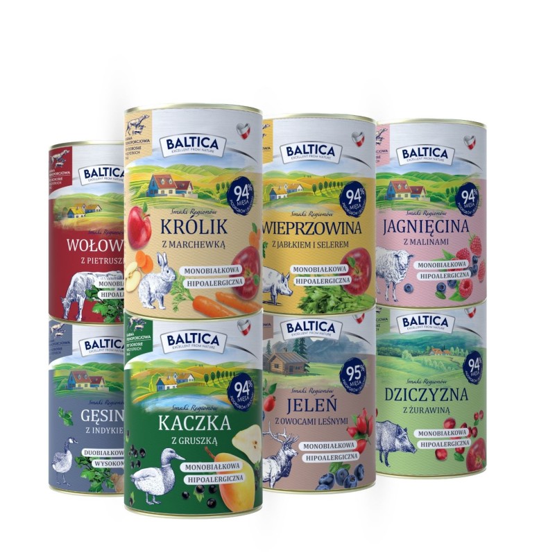 Zestaw 14 smaków karmy mokrej dla psa 400g