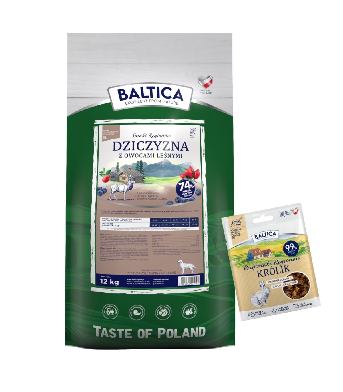 Dziczyzna z owocami leśnymi dla ras olbrzymich karma 12kg - Baltica Smaki Regionów