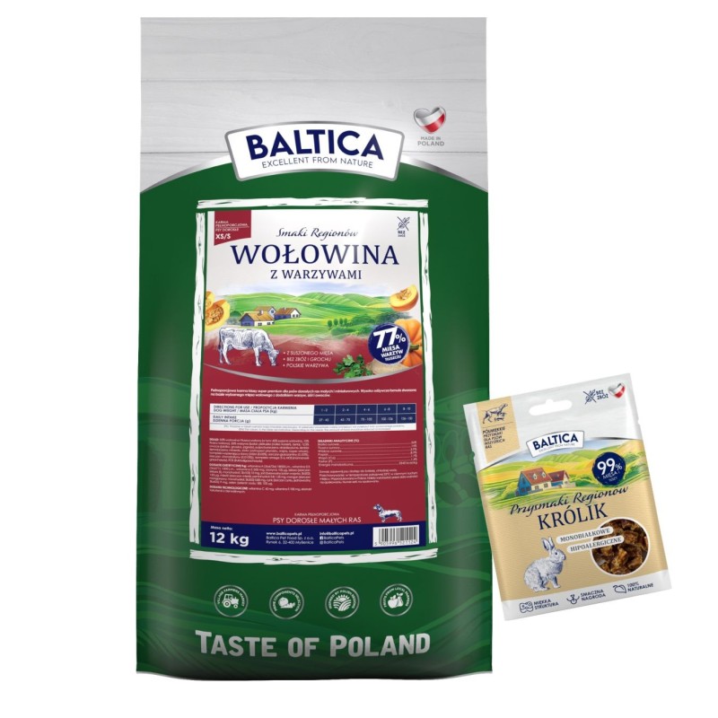 Wołowina z warzywami dla ras małych i miniaturowych karma 12kg - Baltica Smaki Regionów