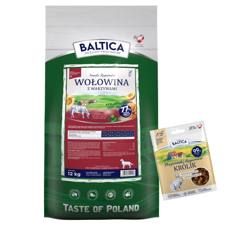 Wołowina z warzywami dla ras olbrzymich karma 12kg - Baltica Smaki Regionów