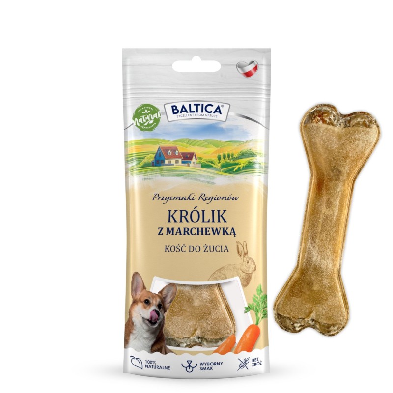 Kość do żucia dla psa królik z marchewką 1szt. - Baltica Smaki Regionów