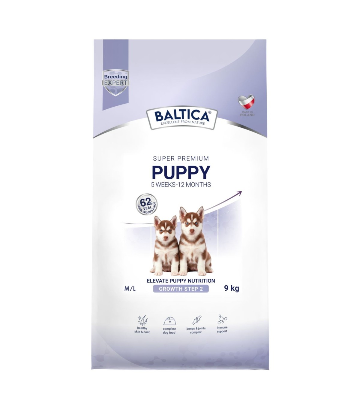 Karma sucha dla szczeniąt cielęcina z jagnięciną dla średnich i dużych 9kg - Baltica Breeding Expert