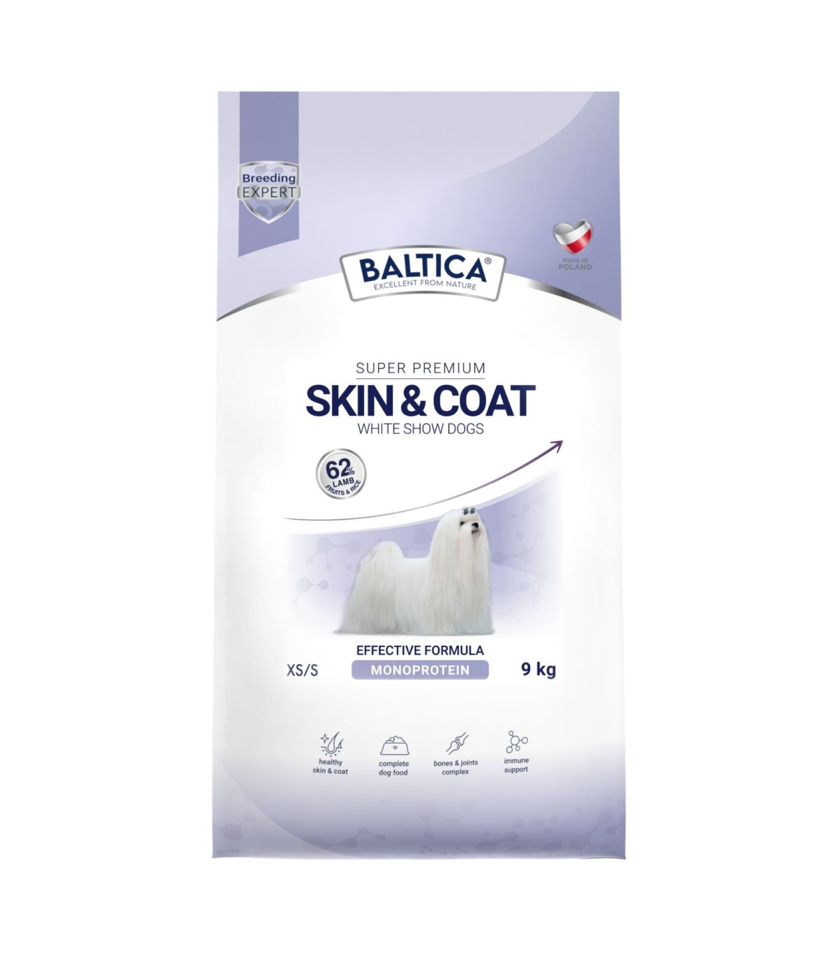 Karma sucha Skin & Coat dla białych psów ras małych i miniaturowych 9kg - Baltica Breeding Expert