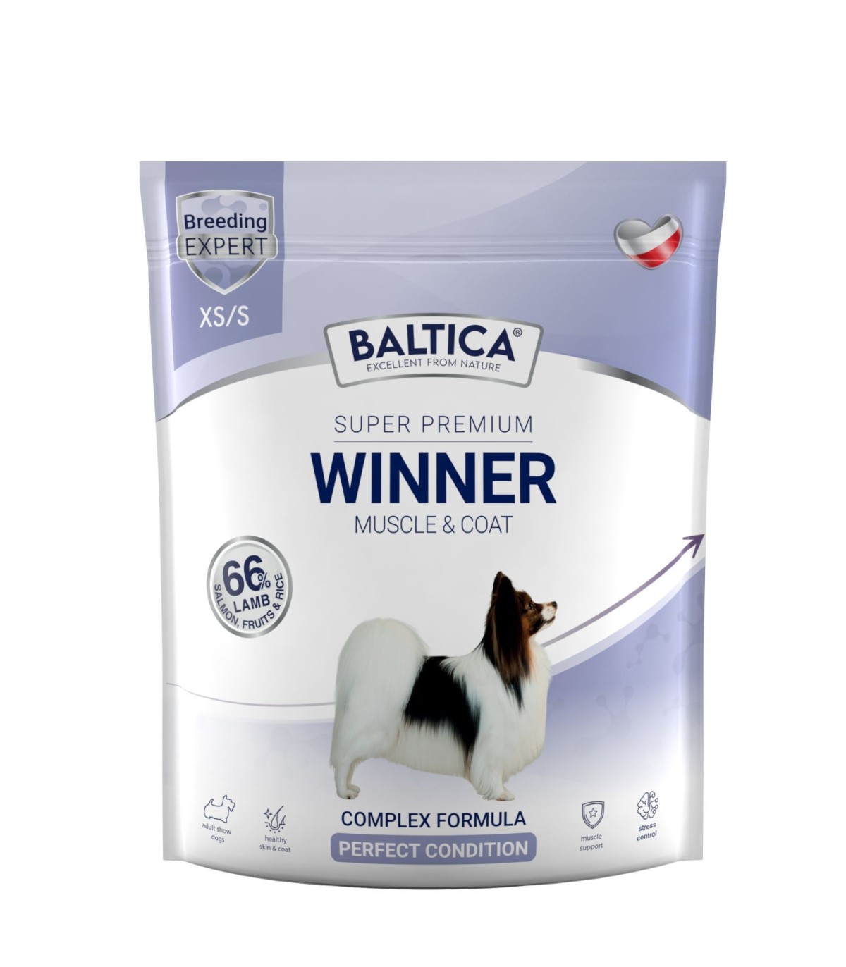 Karma sucha Muscle & Coat dla wystawowych psów ras małych i miniaturowych 1kg - Baltica Breeding Expert