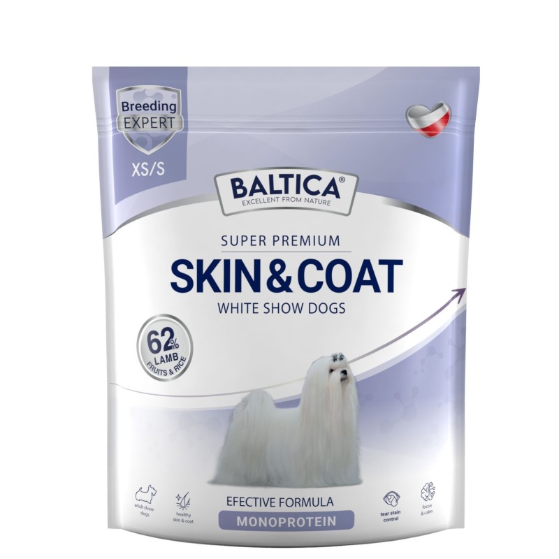 Karma sucha Skin & Coat dla białych psów ras małych i miniaturowych 1kg - Baltica Breeding Expert