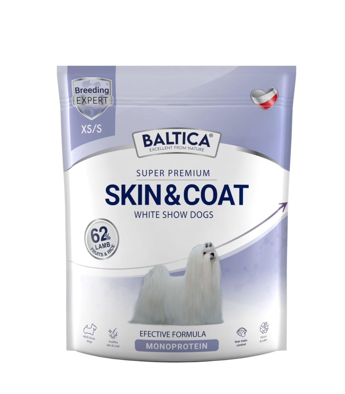 Karma sucha Skin & Coat dla białych psów ras małych i miniaturowych 1kg - Baltica Breeding Expert