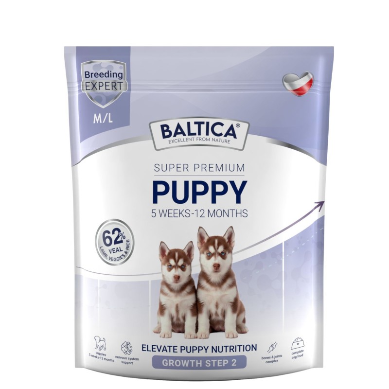 Karma sucha dla szczeniąt cielęcina z jagnięciną dla średnich i dużych 1kg - Baltica Breeding Expert