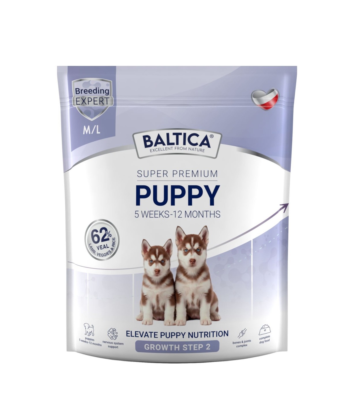 Karma sucha dla szczeniąt cielęcina z jagnięciną dla średnich i dużych 1kg - Baltica Breeding Expert