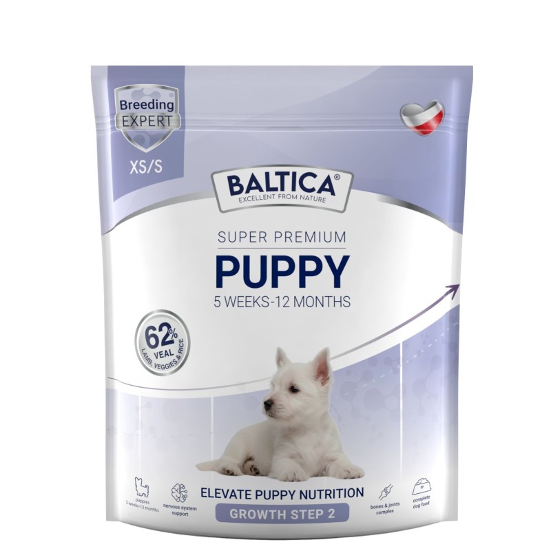 Karma sucha dla szczeniąt cielęcina z jagnięciną dla ras małych i miniaturowych 1kg - Baltica Breeding Expert