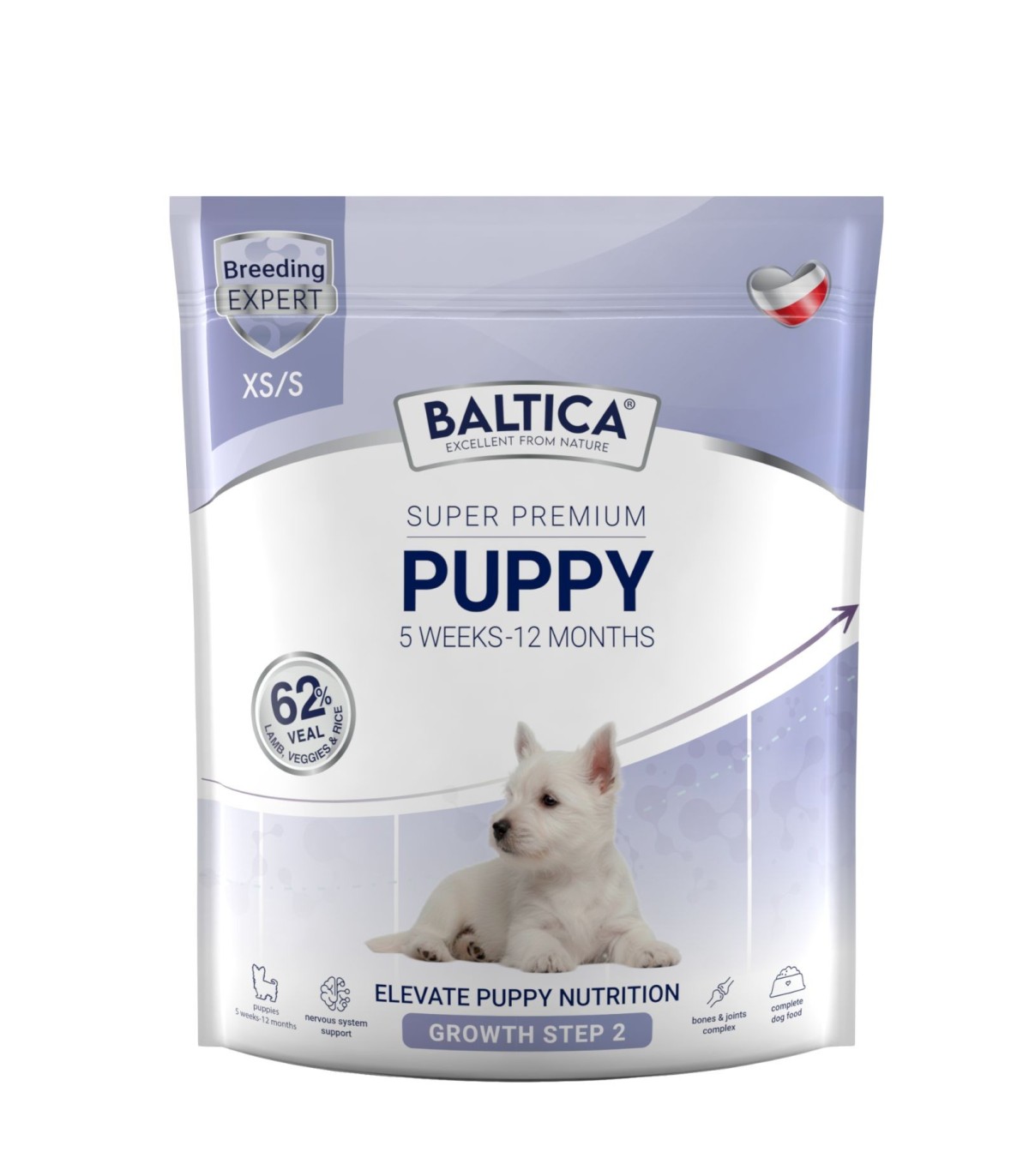 Karma sucha dla szczeniąt cielęcina z jagnięciną dla ras małych i miniaturowych 1kg - Baltica Breeding Expert