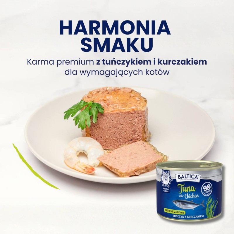 Karma mokra Tuńczyk z kurczakiem dla kota 185g - Baltica Excellent