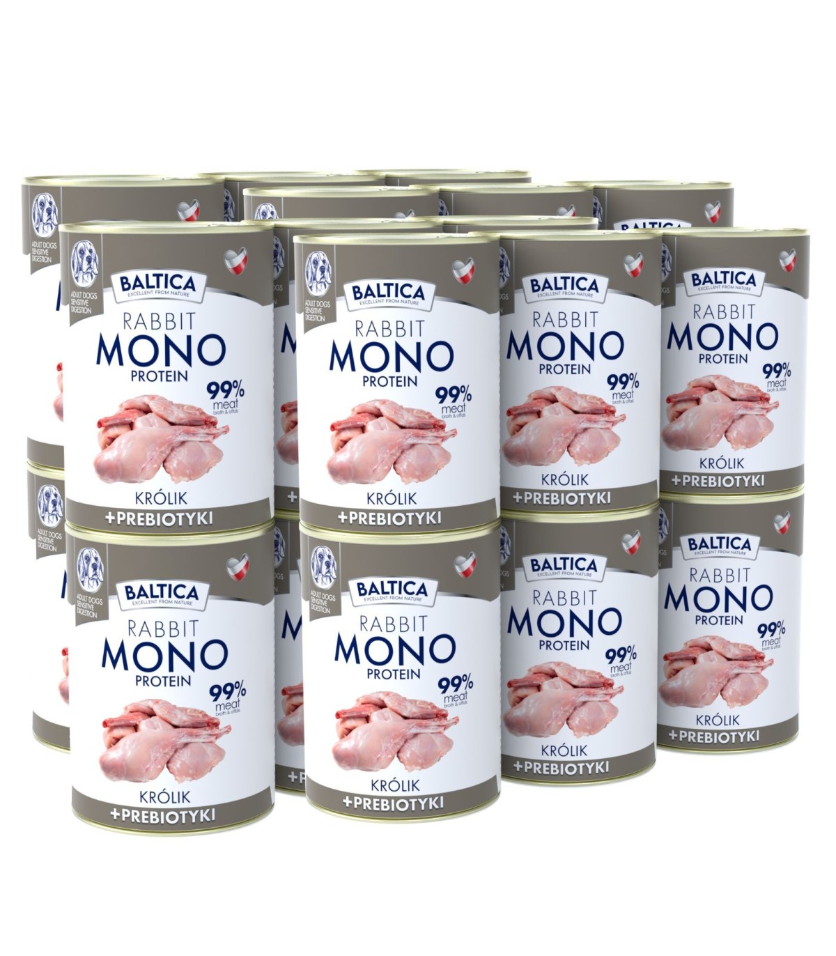 24x Karma mokra MONO królik z prebiotykami dla psa 400g - Baltica Nutraceutic