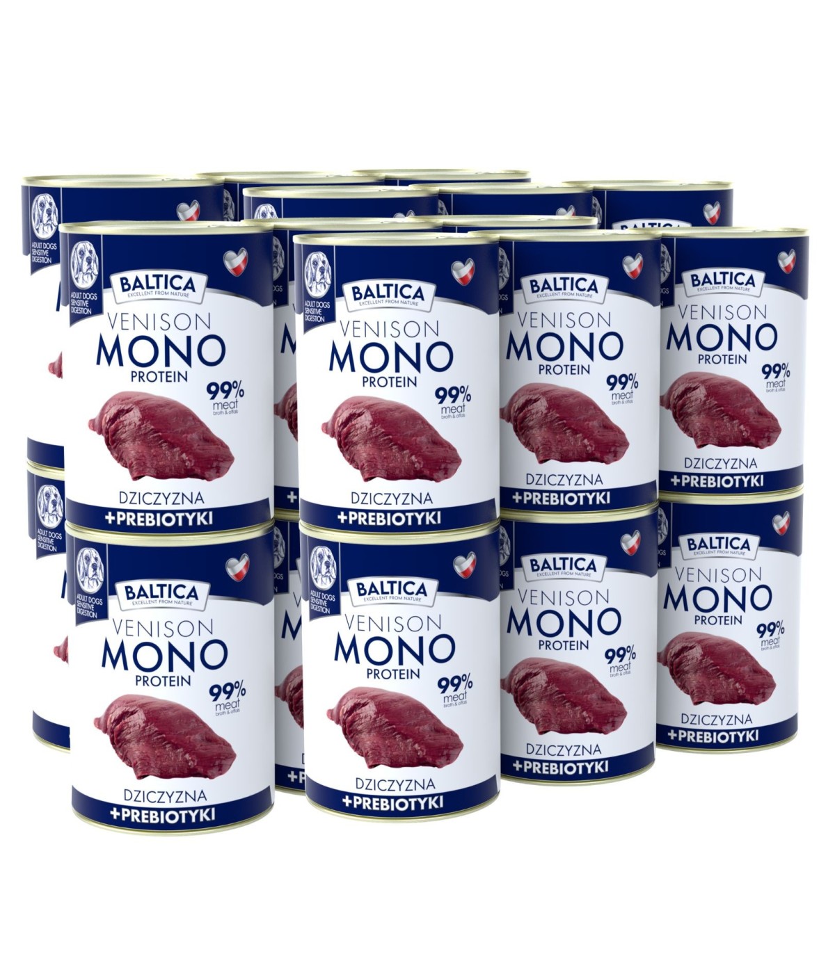 24x Karma mokra MONO dziczyzna z prebiotykami dla psa 400g - Baltica Nutraceutic