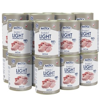 24x Karma mokra królik MONO LIGHT dla psa 400g - Baltica Nutraceutic