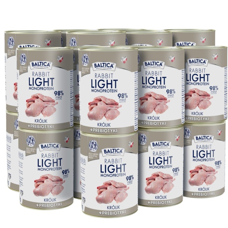 24x Karma mokra królik MONO LIGHT dla psa 400g - Baltica Nutraceutic