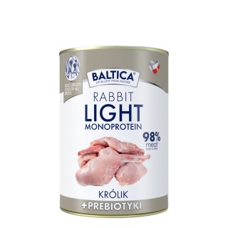 24x Karma mokra królik MONO LIGHT dla psa 400g - Baltica Nutraceutic