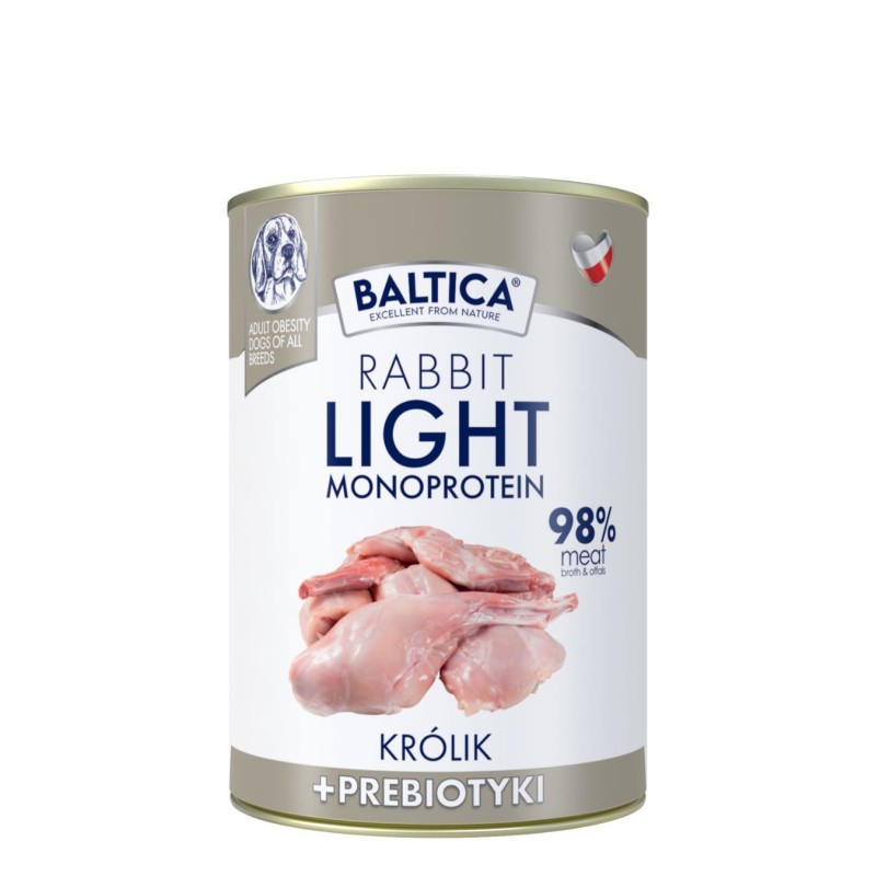 24x Karma mokra królik MONO LIGHT dla psa 400g - Baltica Nutraceutic