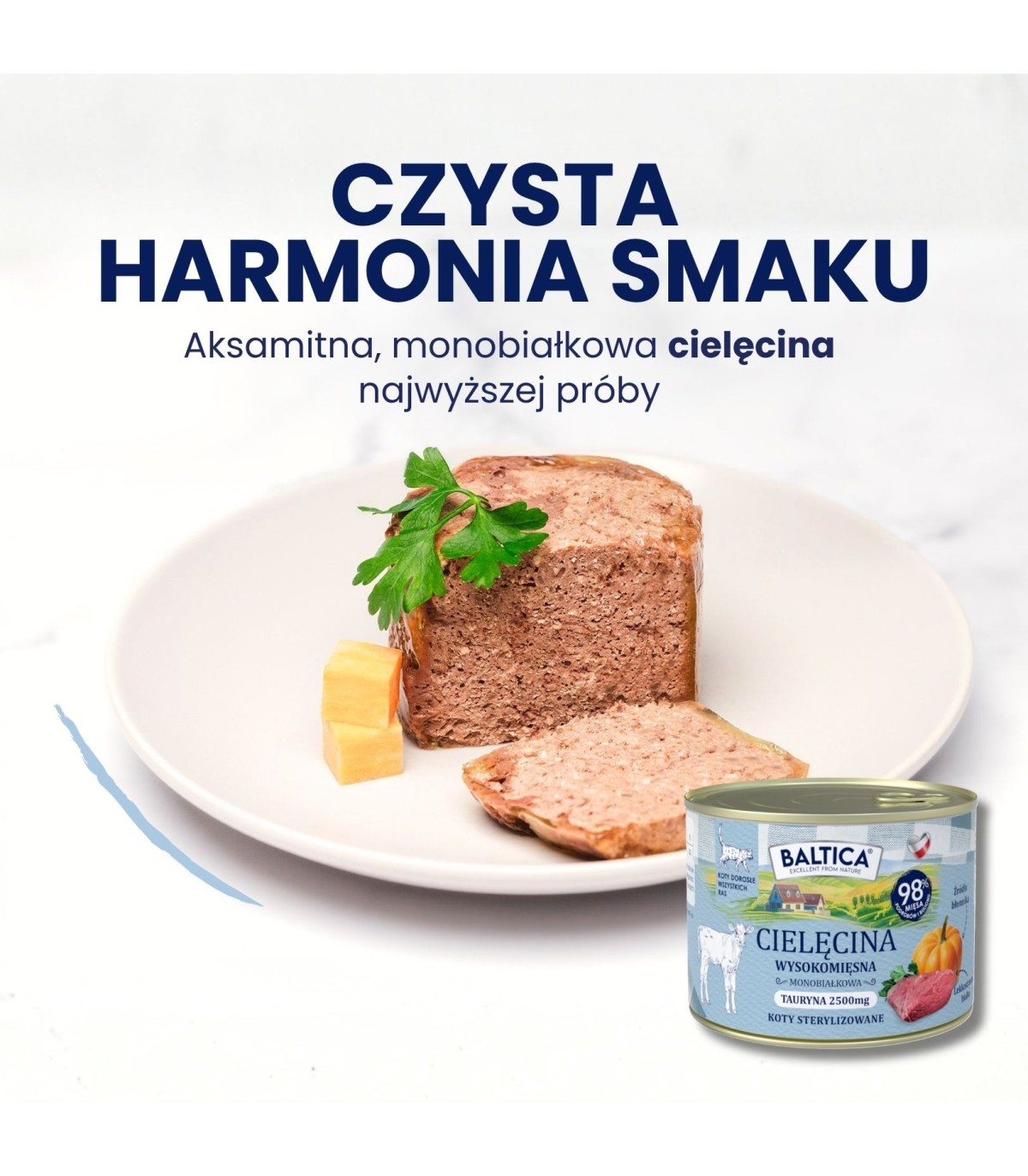 Karma mokra mono cielęcina dla kota 185g - Baltica Smaki Regionów