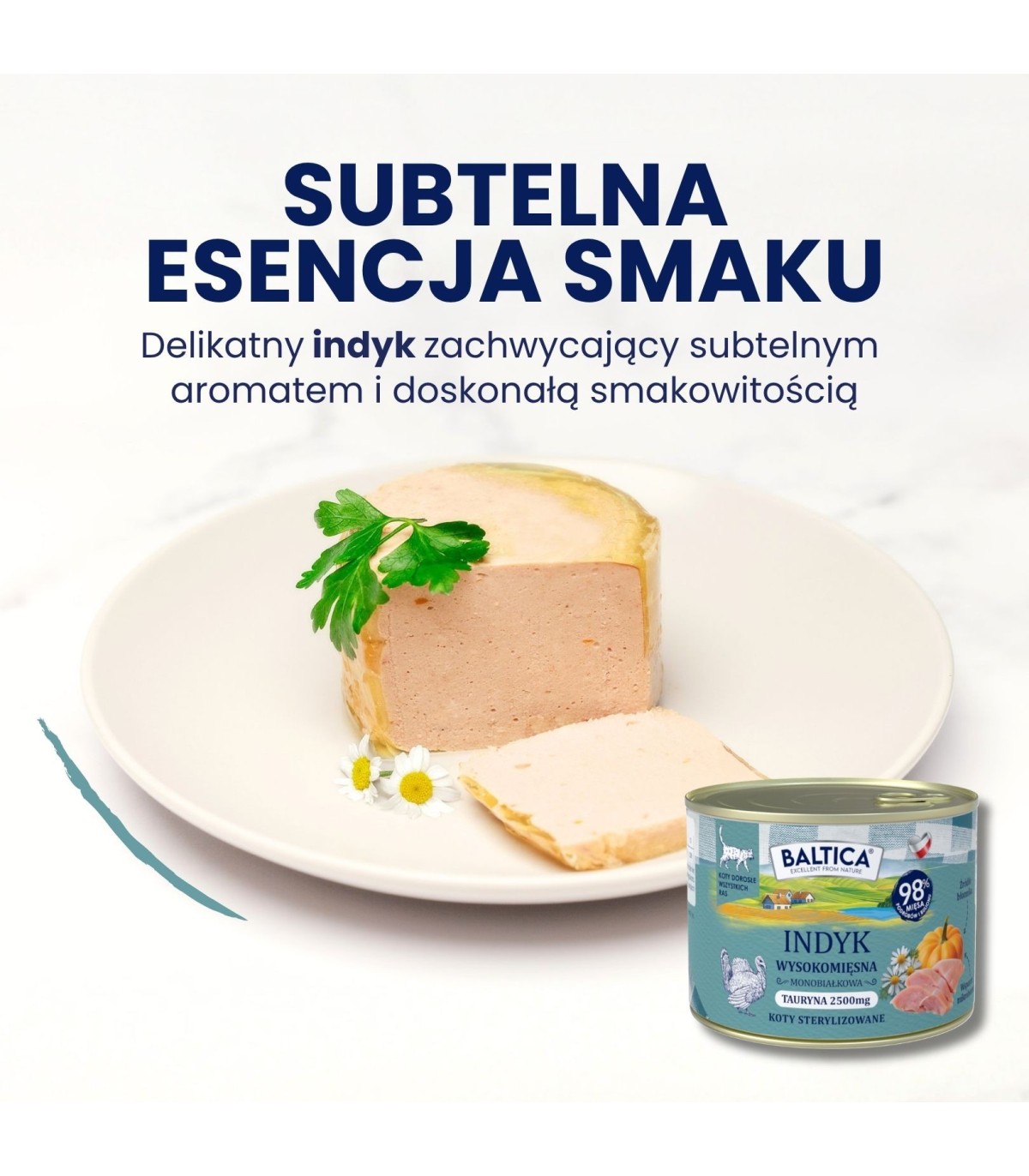 Karma mokra mono indyk dla kota 185g - Baltica Smaki Regionów