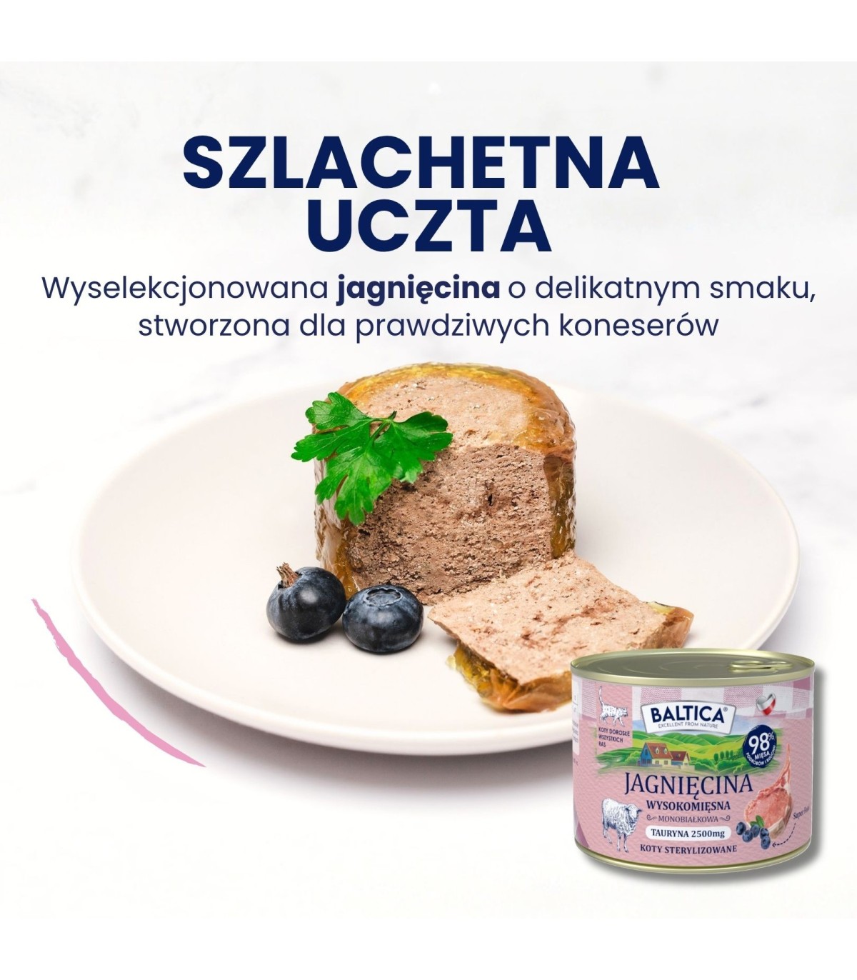 Karma mokra mono jagnięcina dla kota 185g - Baltica Smaki Regionów