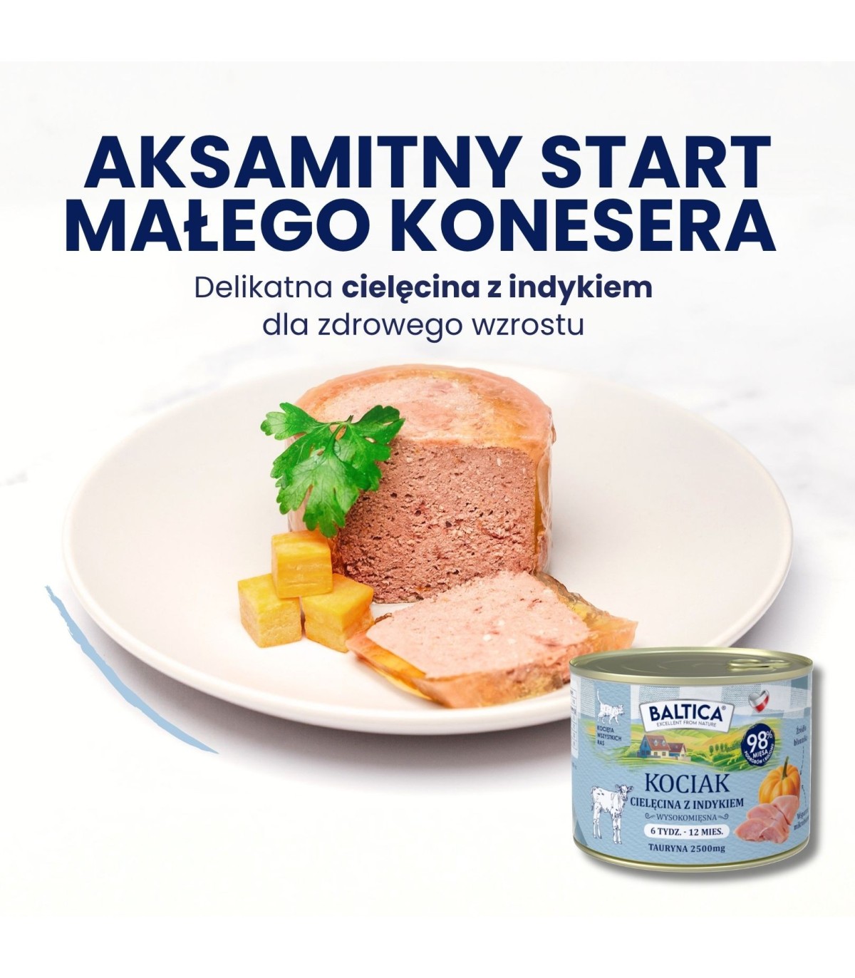Karma mokra dla kociąt z cielęciną i indykiem 185g - Baltica Smaki Regionów