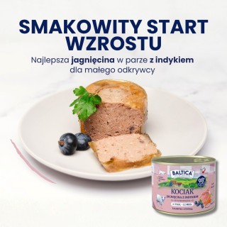 Karma mokra dla kociąt z jagnięciną i indykiem 185g - Baltica Smaki Regionów