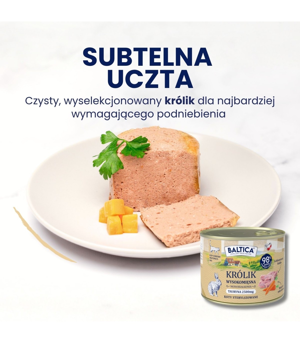 Karma mokra mono królik dla kota 185g - Baltica Smaki Regionów