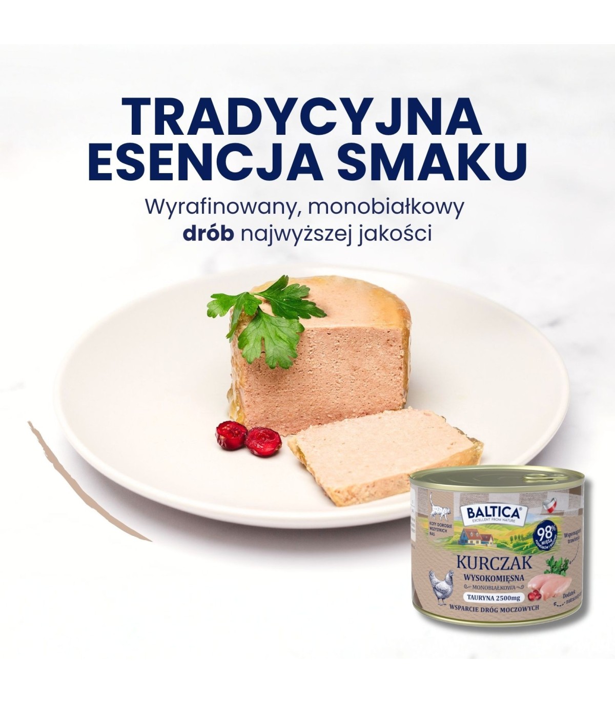 Karma mokra mono kurczak dla kota 185g - Baltica Smaki Regionów