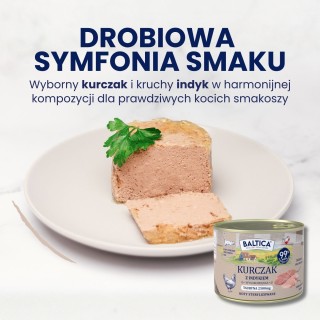 Karma mokra kurczak z indykiem dla kota 185g - Baltica Smaki Regionów