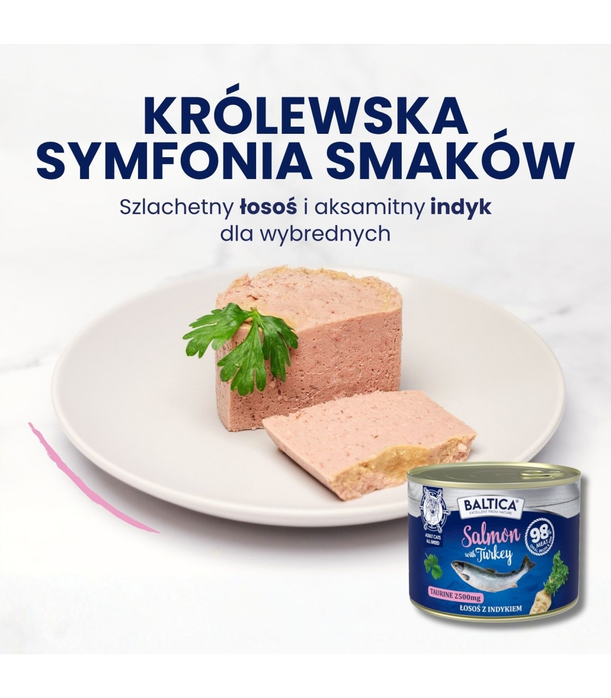 Karma mokra łosoś z indykiem dla kota 185g - Baltica Excellent