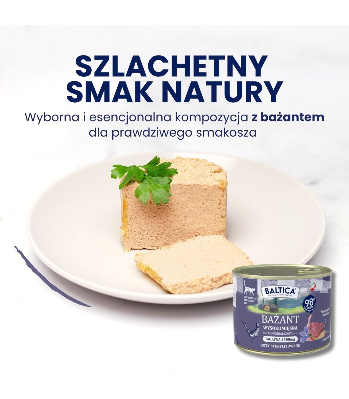 Karma mokra mono bażant dla kota 400g - Baltica Smaki Regionów