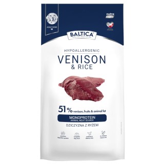 Dziczyzna z ryżem dla ras średnich karma 12kg - Baltica Nutraceutic