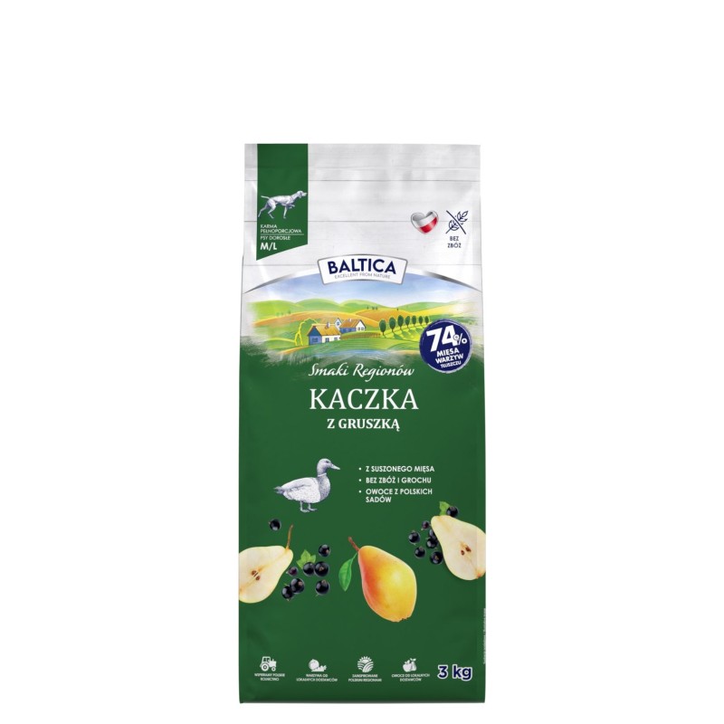 Kaczka z gruszką dla ras średnich i dużych karma 3kg - Baltica Smaki Regionów