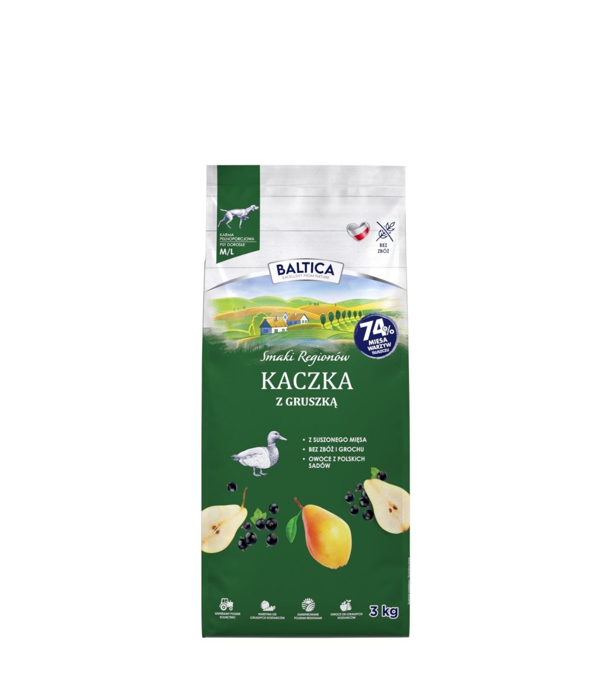 Kaczka z gruszką dla ras średnich i dużych karma 3kg - Baltica Smaki Regionów