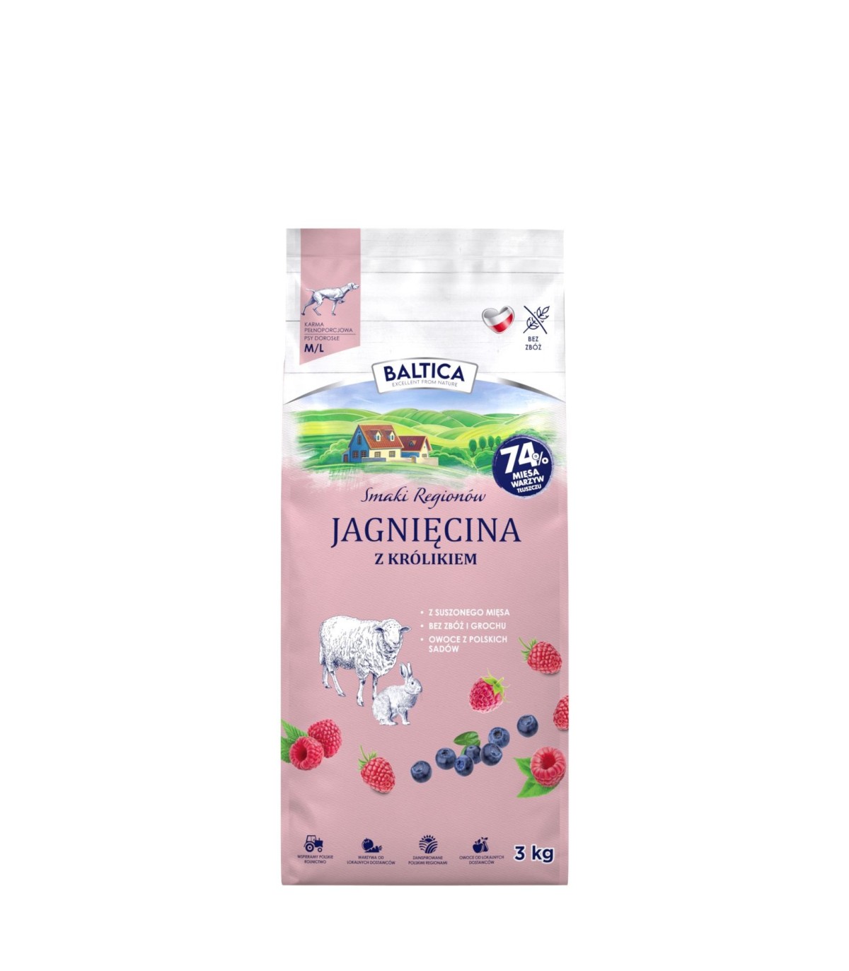 Jagnięcina z królikiem dla ras średnich i dużych karma 3kg - Baltica Smaki Regionów