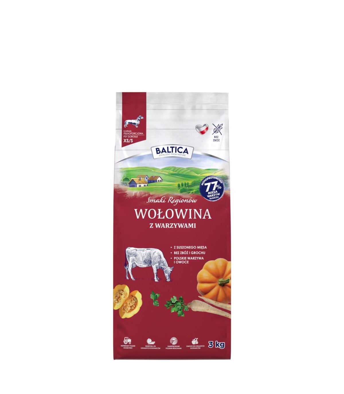Wołowina z warzywami dla ras małych i miniaturowych karma 3kg - Baltica Smaki Regionów