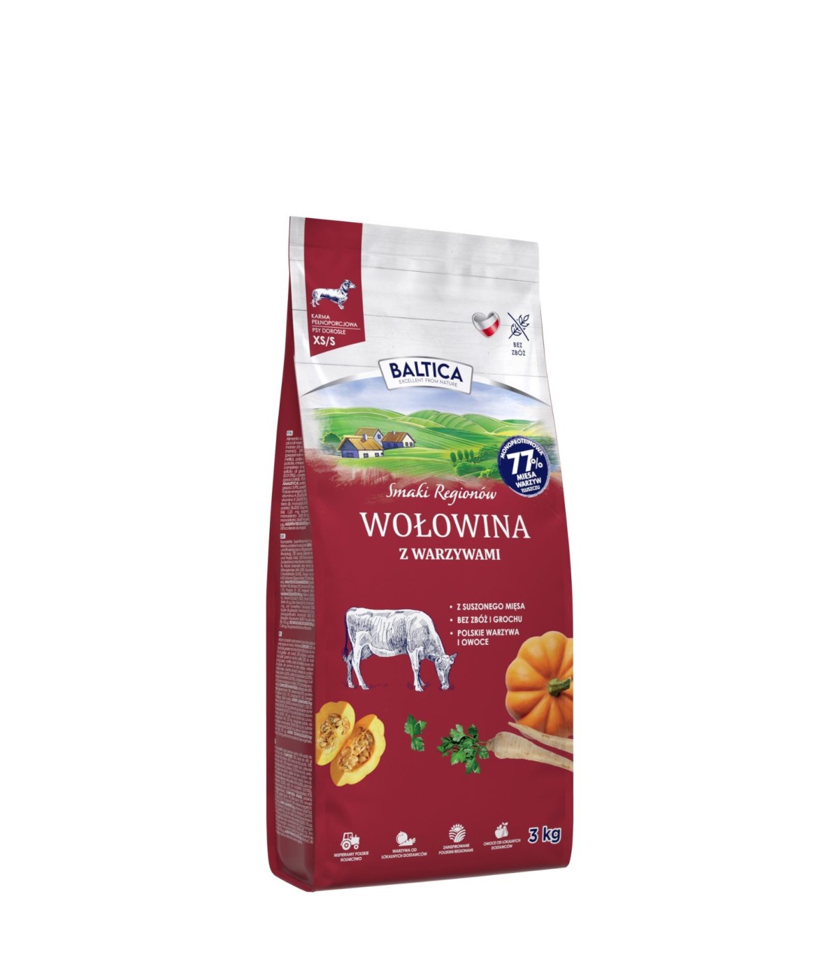 Wołowina z warzywami dla ras małych i miniaturowych karma 3kg - Baltica Smaki Regionów