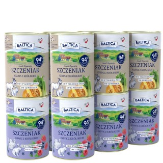 Zestaw 12x400g karma mokra szczeniak kozina z królikiem + indyk z królikiem