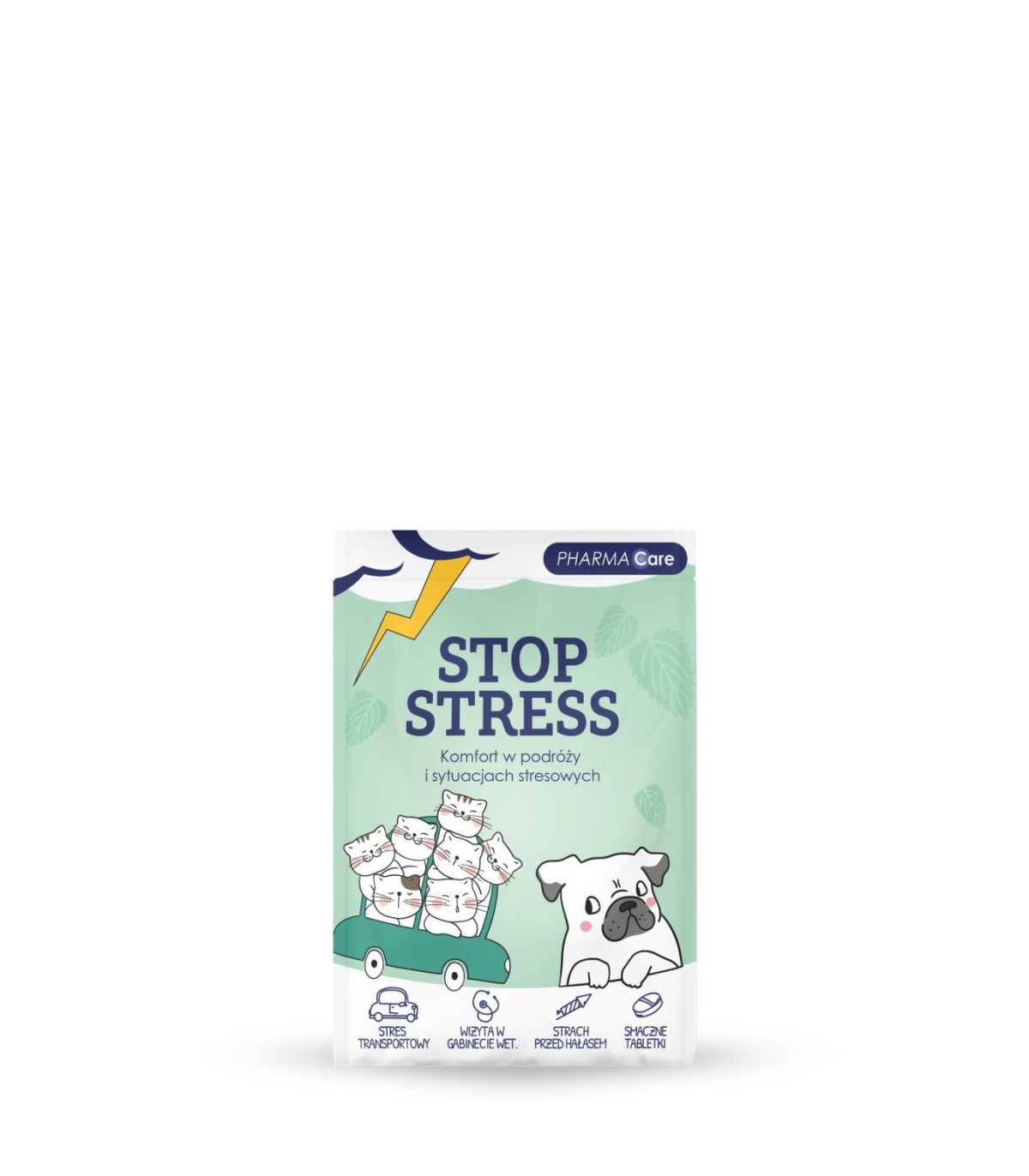 Zestaw Spokojnych Wakacji 2 - przysmaki HELLO SUMMER + butelka + tabletki Stop Stress + NOWOŚĆ probiotyki 14 tabl.