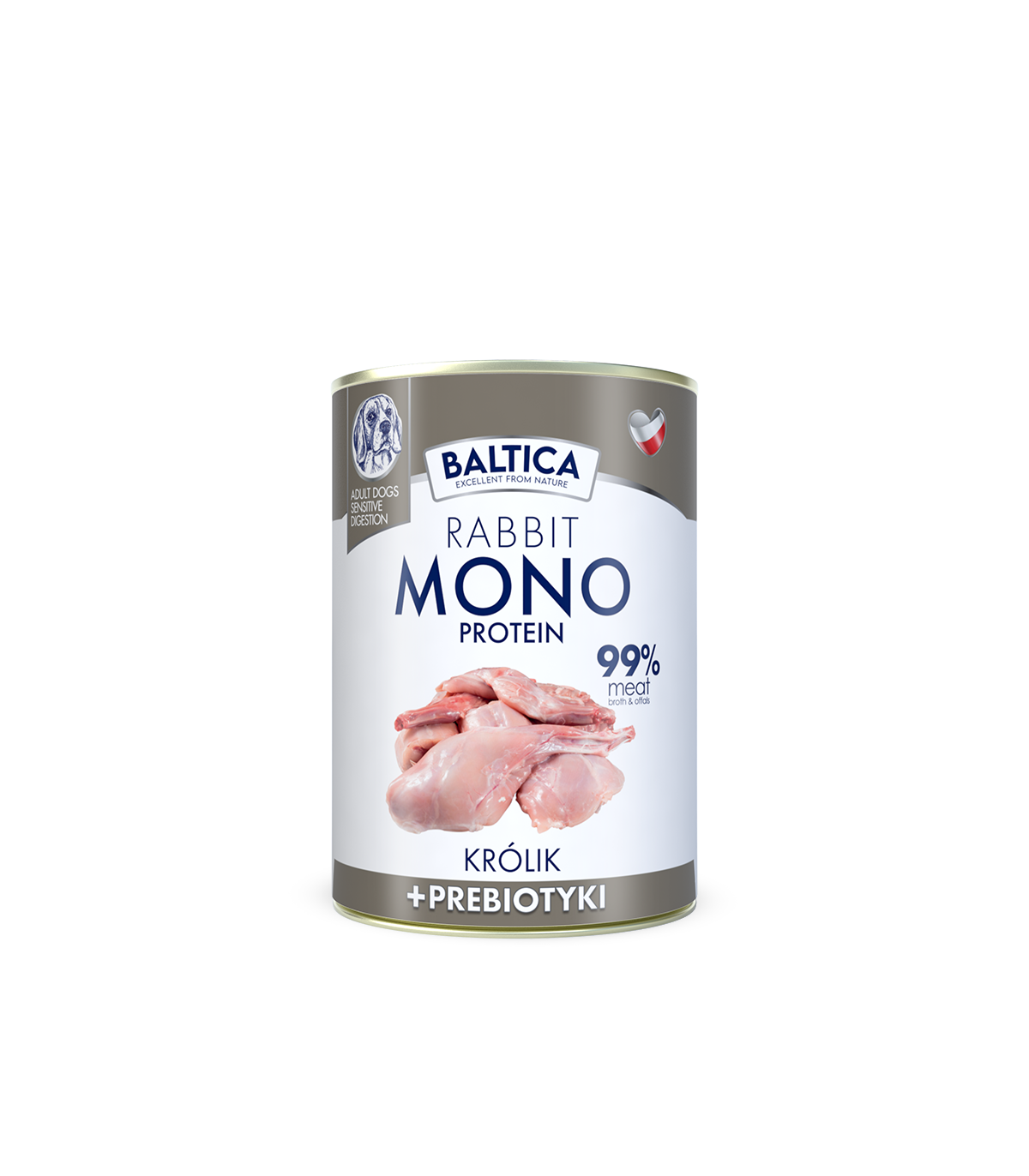 Zestaw karm mokra dla psa 6x królik z marchewką 400g + 6x królik MONO z prebiotykami 400g