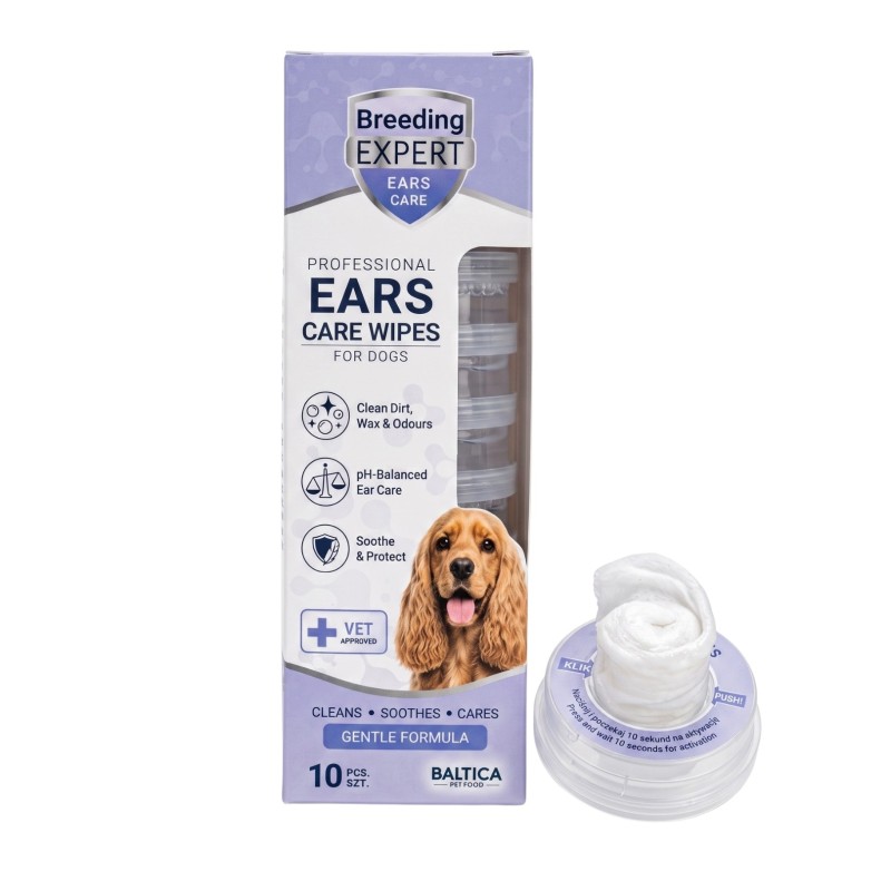 Chusteczki do higieny uszu psa Ears Care Wipes - Baltica Breeding Expert 10 szt.