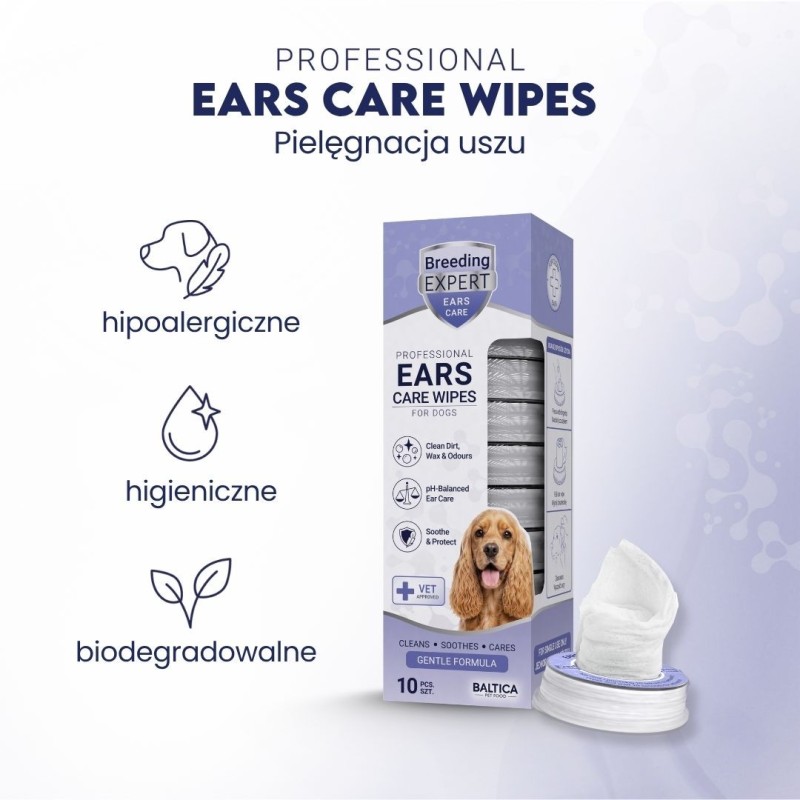 Chusteczki do higieny uszu psa Ears Care Wipes - Baltica Breeding Expert 1 szt.