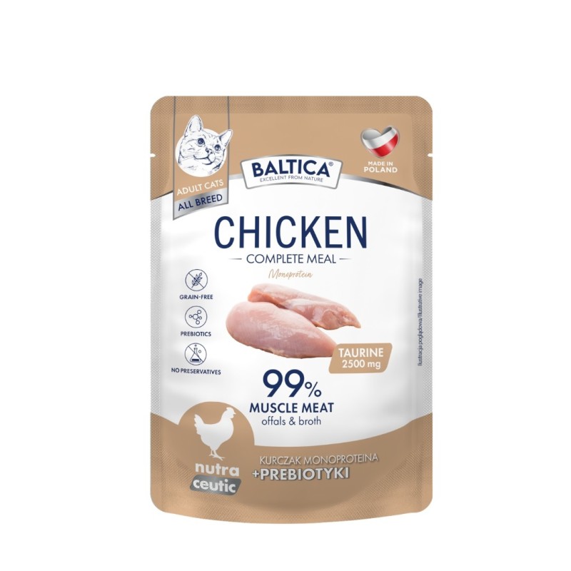 Karma mokra monoproteinowa z kurczakiem dla kota 100g - Baltica Nutraceutic